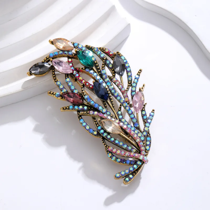 IG Style Human Leaf Flower Alloy Inlay Rhinestones Unisex Brooches display picture 29