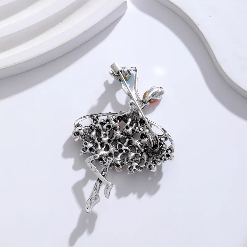 IG Style Human Leaf Flower Alloy Inlay Rhinestones Unisex Brooches display picture 18