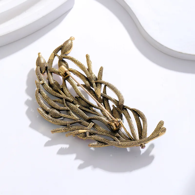 IG Style Human Leaf Flower Alloy Inlay Rhinestones Unisex Brooches display picture 31