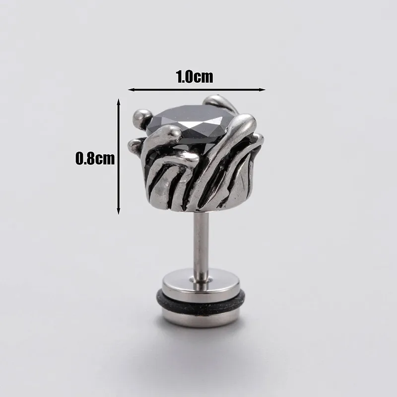 1 Piece Vintage Style Geometric 316 Stainless Steel  Zircon Ear Studs display picture 5