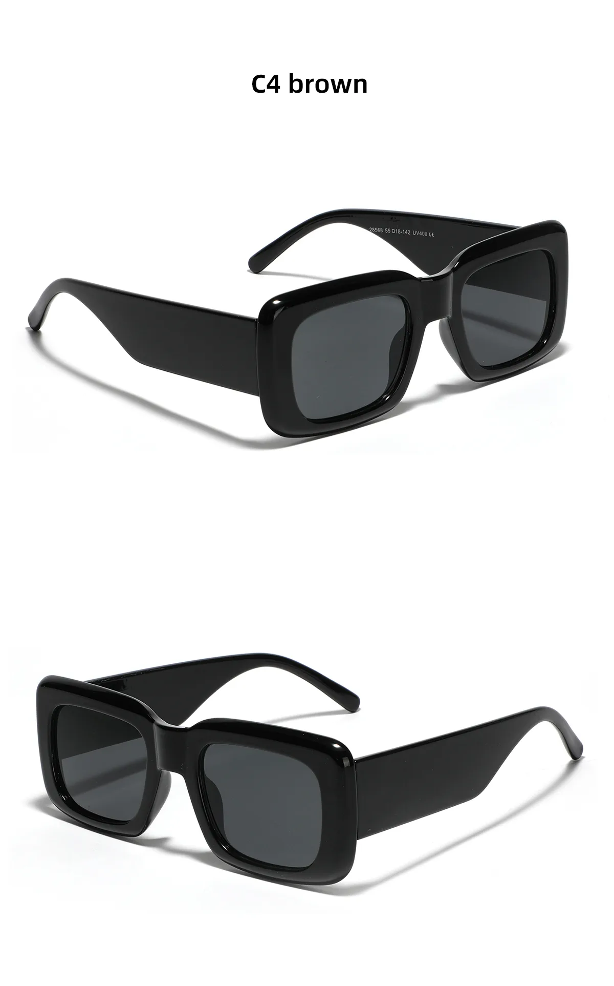 Streetwear Solid Color Leopard Ac Square Full Frame Men's Sunglasses display picture 4