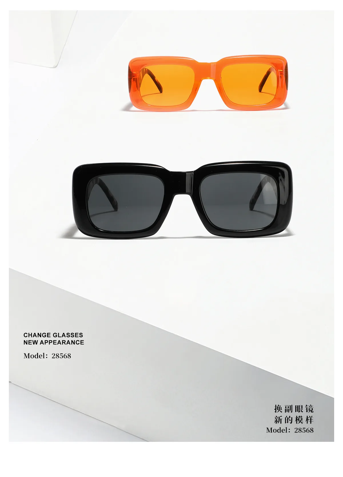 Streetwear Solid Color Leopard Ac Square Full Frame Men's Sunglasses display picture 8