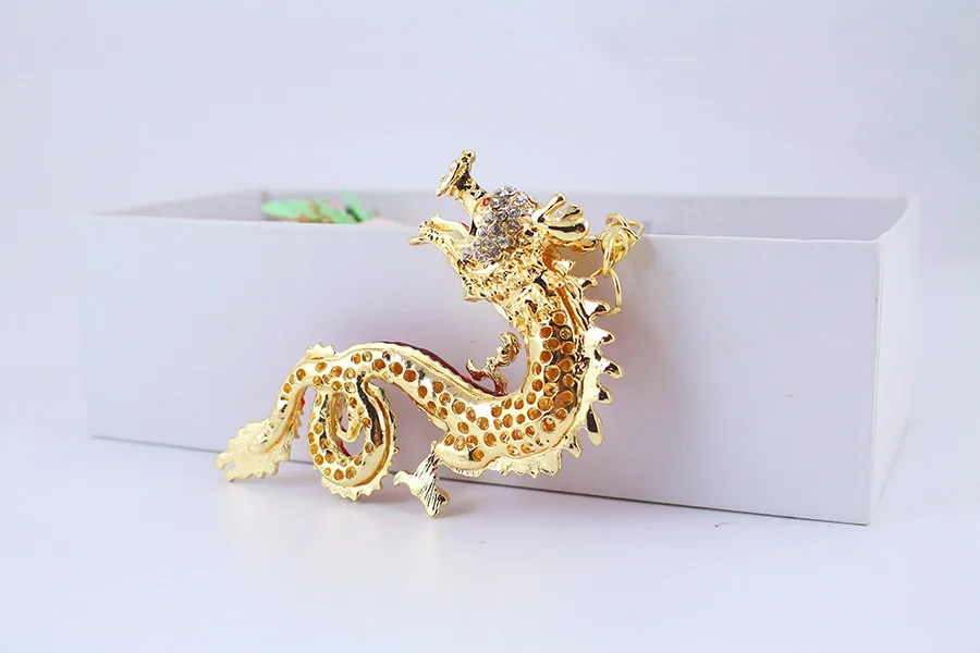 Retro Dragon Zinc Alloy Stoving Varnish Plating Inlay Rhinestones Unisex Bag Pendant Keychain display picture 3