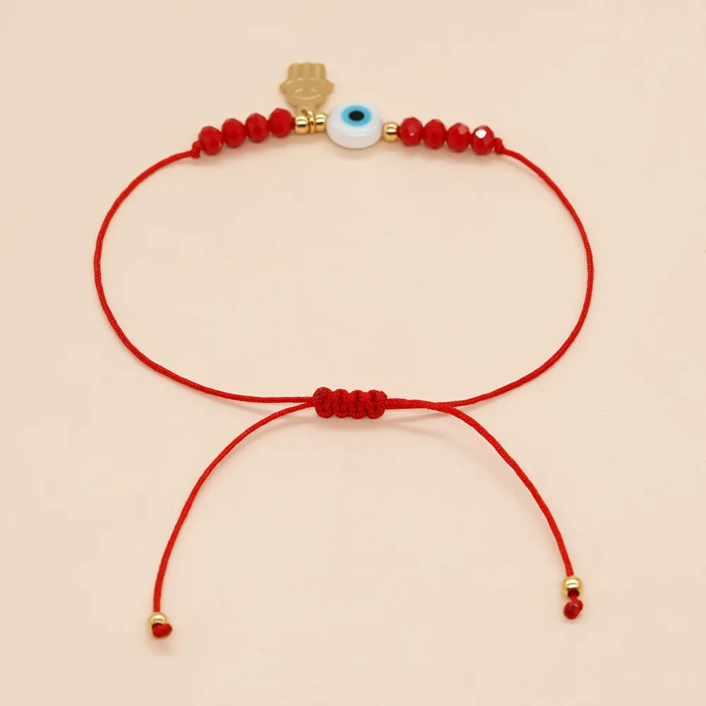 Bohemian Geometric Devil's Eye Artificial Crystal Rope Women's Drawstring Bracelets display picture 3