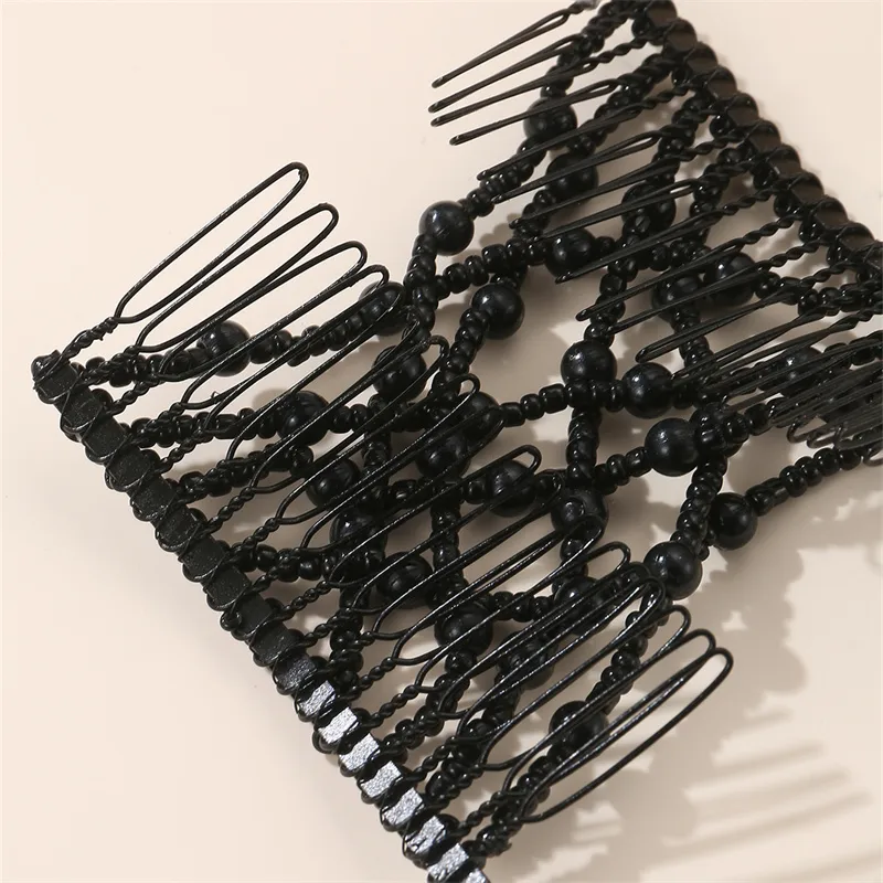 Women's IG Style Simple Style Solid Color Artificial Pearl Plastic Resin Beaded Insert Comb display picture 12