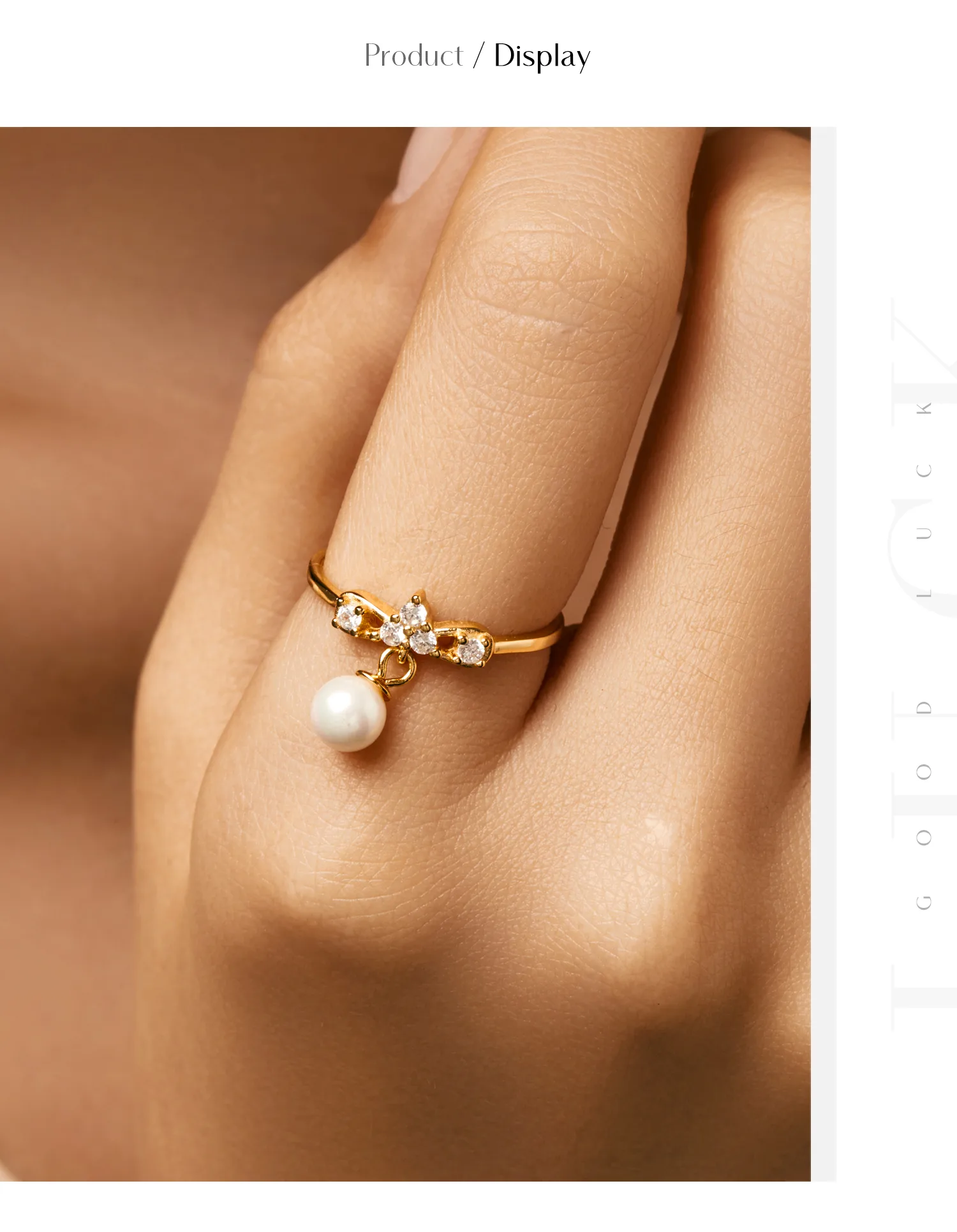 14K Gold Plated 925 Sterling Silver Artificial Pearls Zircon Bow Knot Charm Rings display picture 5