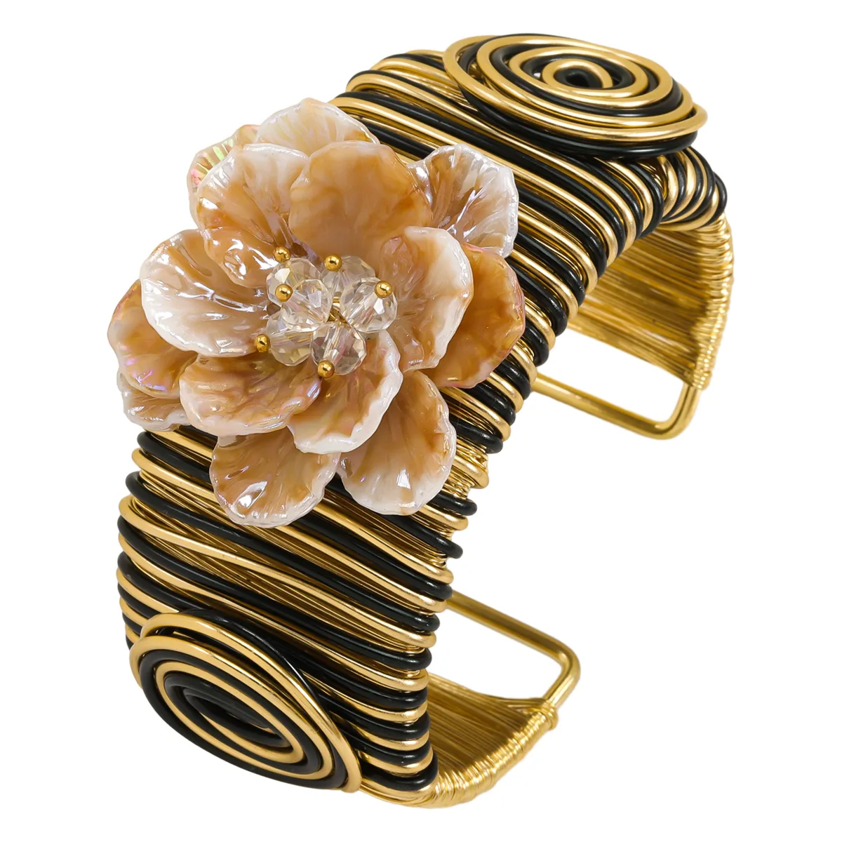 Retro Classic Style Flower Alloy Plating Women's Bangle display picture 6