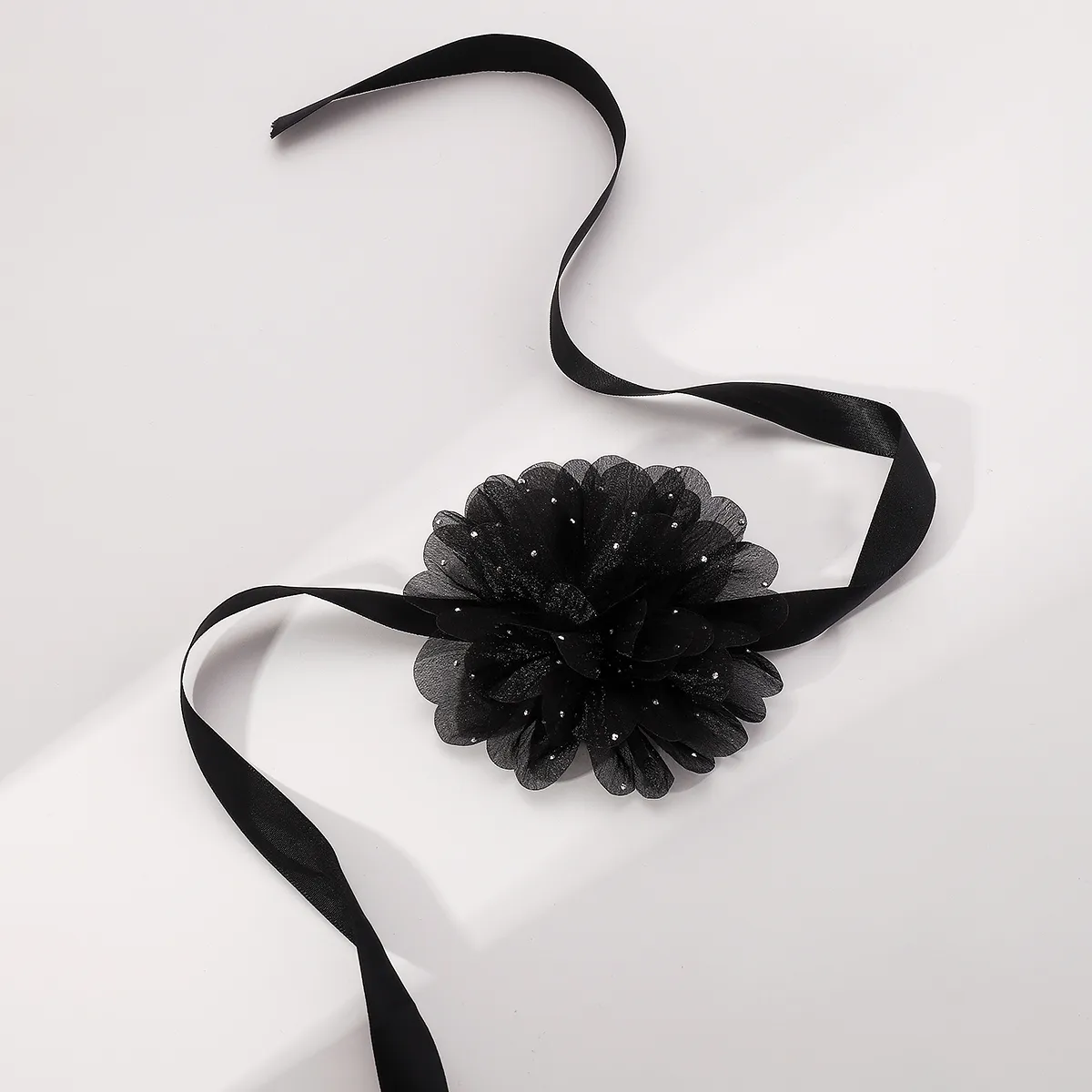 Wholesale Jewelry Simple Style Classic Style Flower Gauze Rhinestones Inlay Choker display picture 1