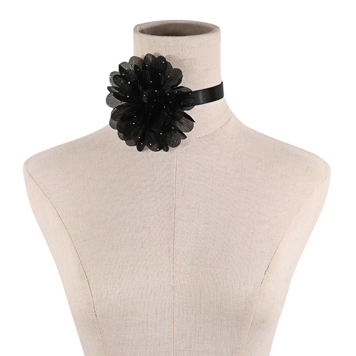 Wholesale Jewelry Simple Style Classic Style Flower Gauze Rhinestones Inlay Choker display picture 5
