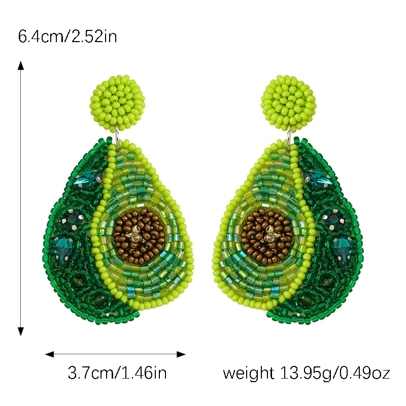 1 Pair Cute Pear Inlay Seed Bead Rhinestones Drop Earrings display picture 10