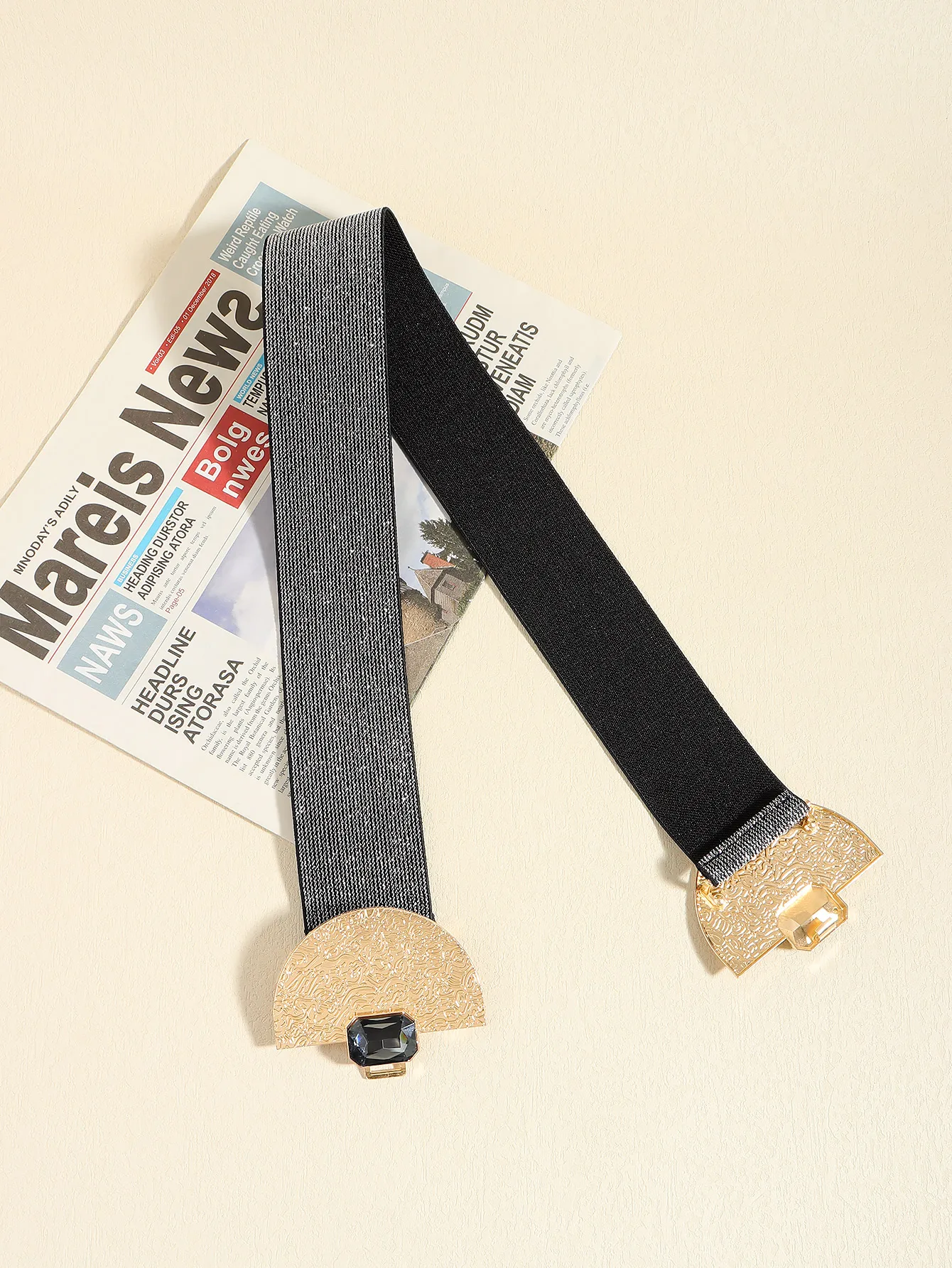 Vintage Style Commute Geometric Elastic Polyester Buckle Elastic Alloy Women's Adults Woven Belts display picture 4