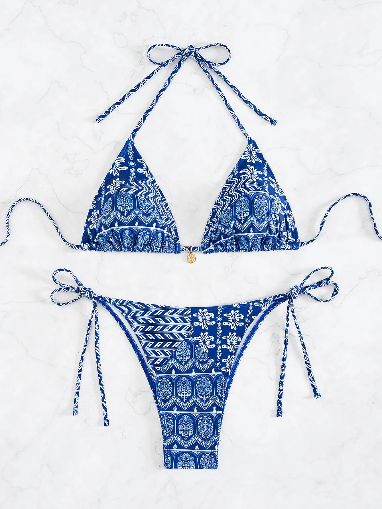 Women's Solid Color 2 Pieces Set Bikinis Swimwear display picture 1
