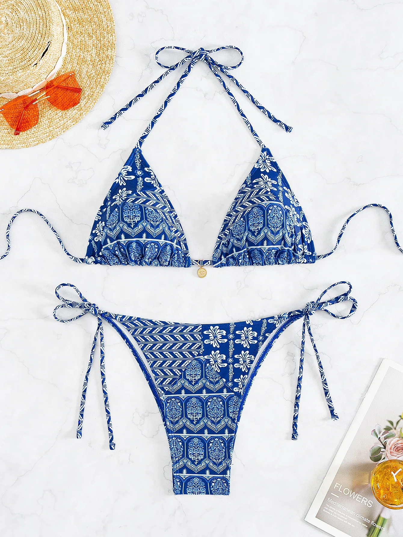 Women's Solid Color 2 Pieces Set Bikinis Swimwear display picture 5