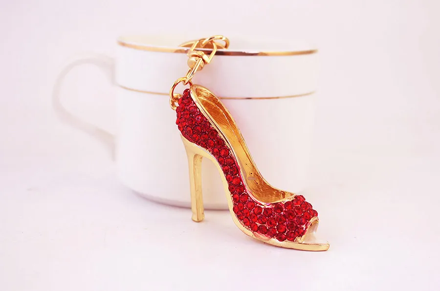 Fashion High Heel Zinc Alloy Plating Inlay Rhinestones Women's Bag Pendant Keychain display picture 1