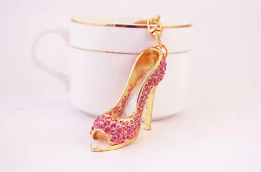 Fashion High Heel Zinc Alloy Plating Inlay Rhinestones Women's Bag Pendant Keychain display picture 2