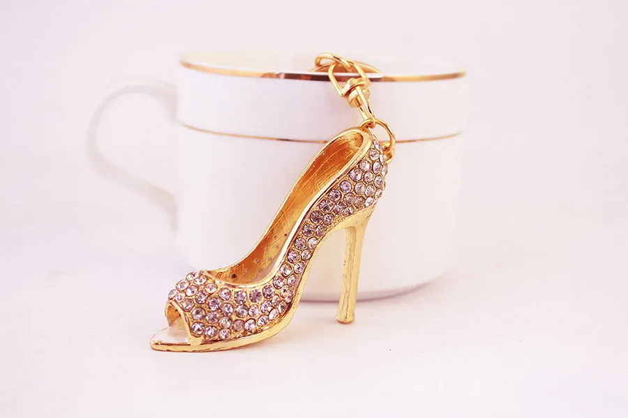 Fashion High Heel Zinc Alloy Plating Inlay Rhinestones Women's Bag Pendant Keychain display picture 3