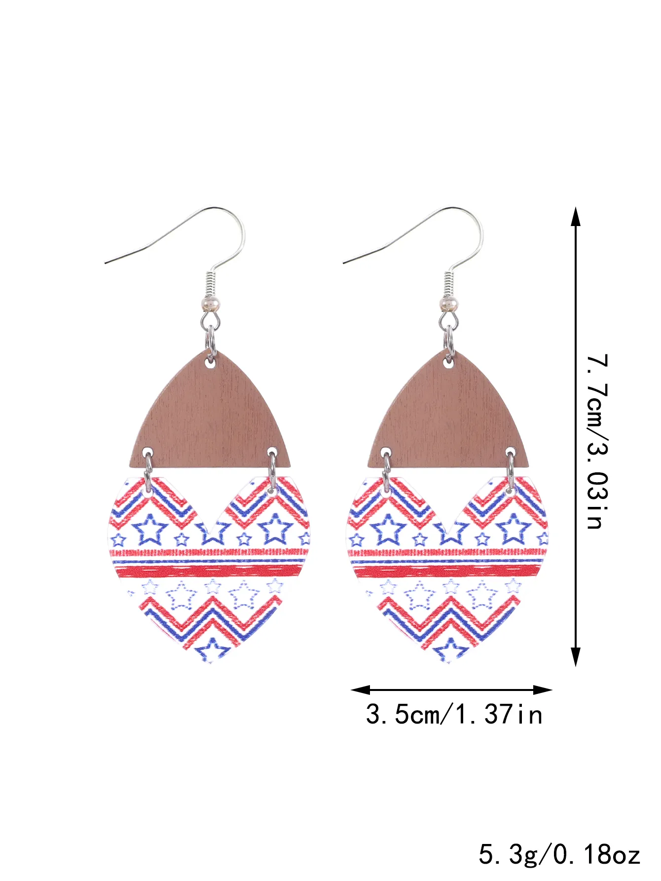 1 Pair Ethnic Style Bohemian Star Stripe Arylic Wood Drop Earrings display picture 7