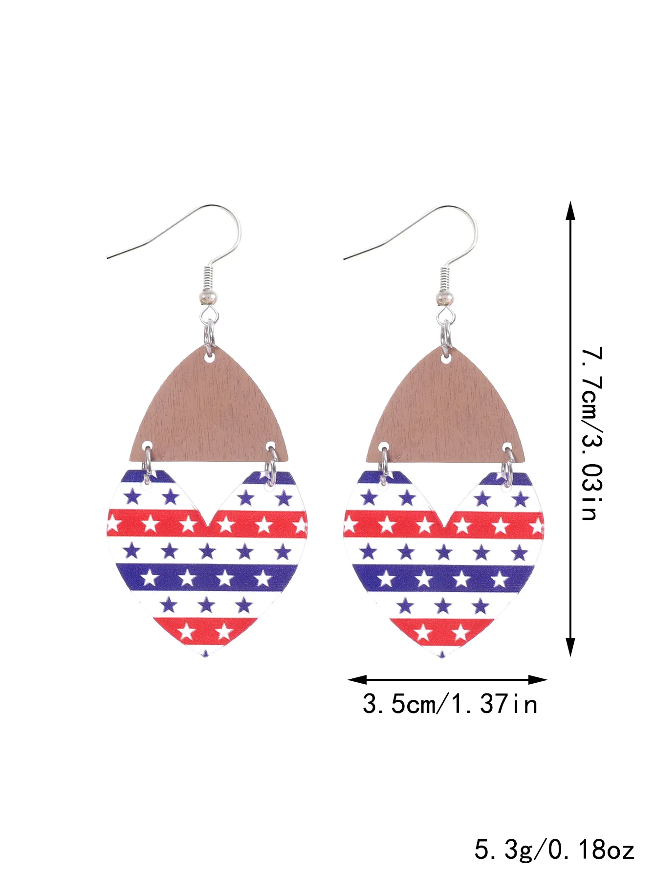 1 Pair Ethnic Style Bohemian Star Stripe Arylic Wood Drop Earrings display picture 8