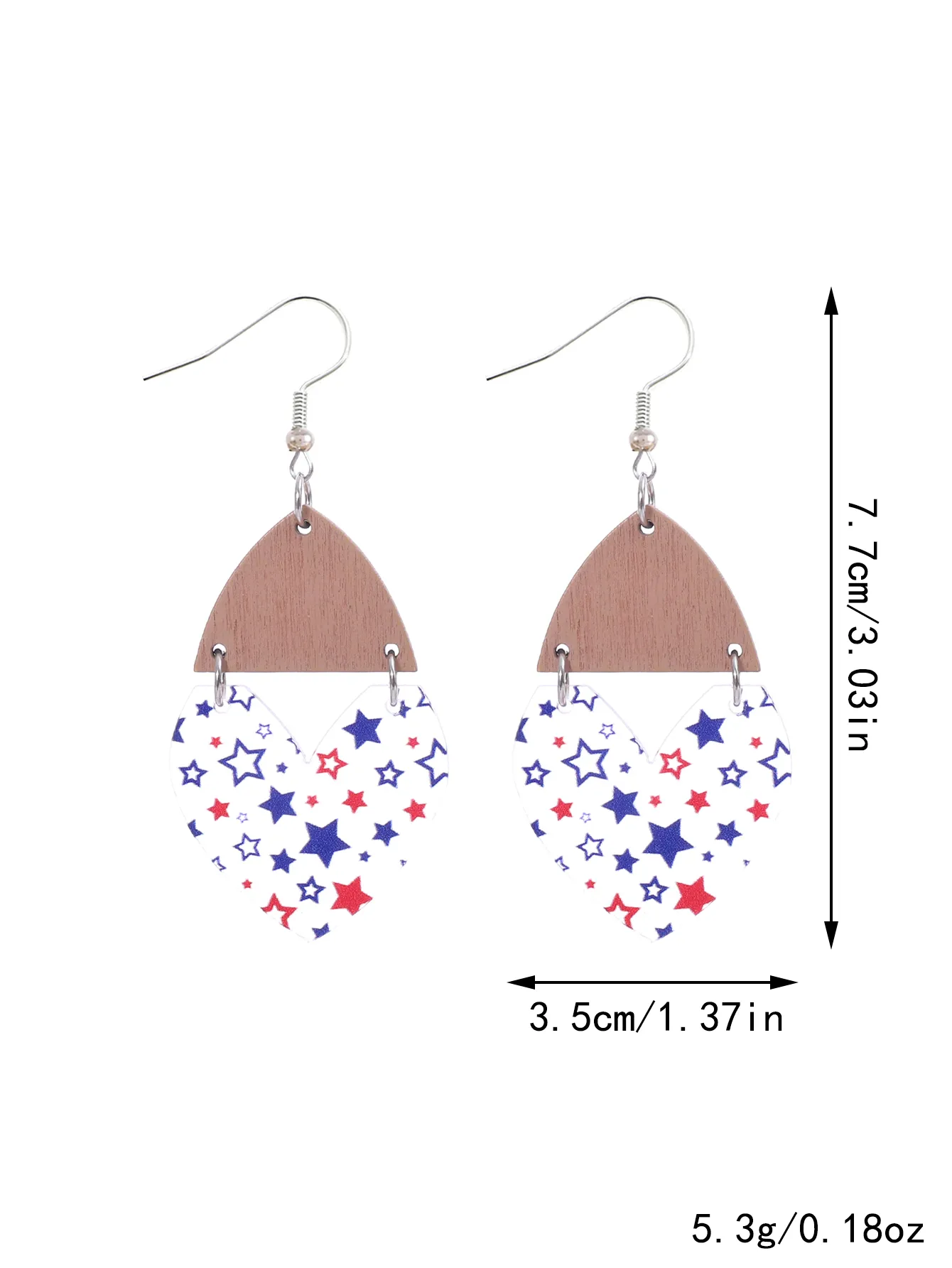 1 Pair Ethnic Style Bohemian Star Stripe Arylic Wood Drop Earrings display picture 9