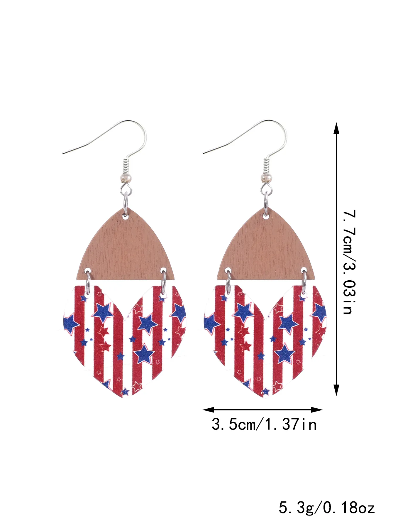 1 Pair Ethnic Style Bohemian Star Stripe Arylic Wood Drop Earrings display picture 10