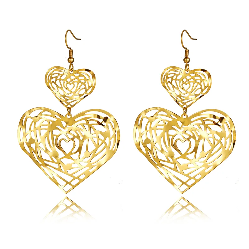1 Pair Simple Style Classic Style Flower Plating 304 Stainless Steel 304 Stainless Steel 14K Gold Plated Drop Earrings display picture 9