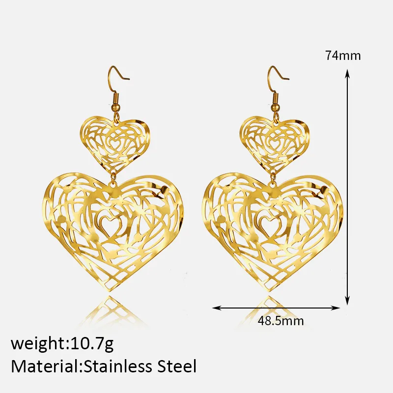 1 Pair Simple Style Classic Style Flower Plating 304 Stainless Steel 304 Stainless Steel 14K Gold Plated Drop Earrings display picture 7