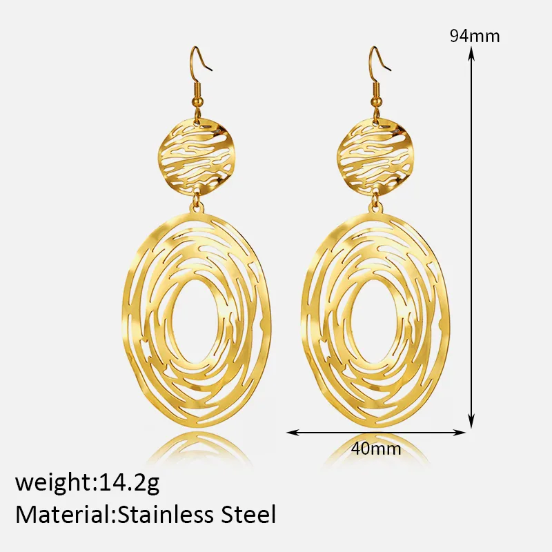 1 Pair Simple Style Classic Style Flower Plating 304 Stainless Steel 304 Stainless Steel 14K Gold Plated Drop Earrings display picture 8