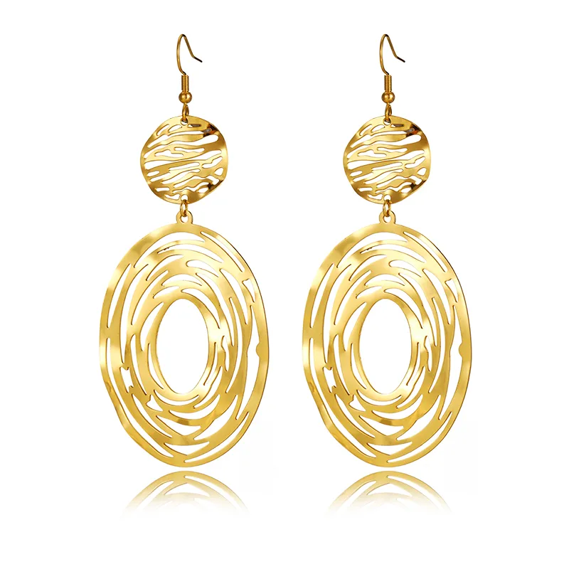 1 Pair Simple Style Classic Style Flower Plating 304 Stainless Steel 304 Stainless Steel 14K Gold Plated Drop Earrings display picture 12