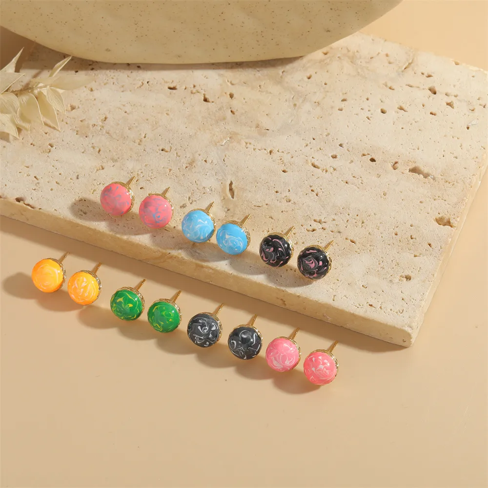 1 Pair Vintage Style Simple Style Round Plating Copper 14K Gold Plated Ear Studs display picture 12