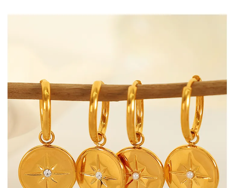 1 Pair Simple Style Heart Shape Plating Inlay Glass Bead Titanium Steel Rhinestones Glass Bead 18K Gold Plated Drop Earrings display picture 10