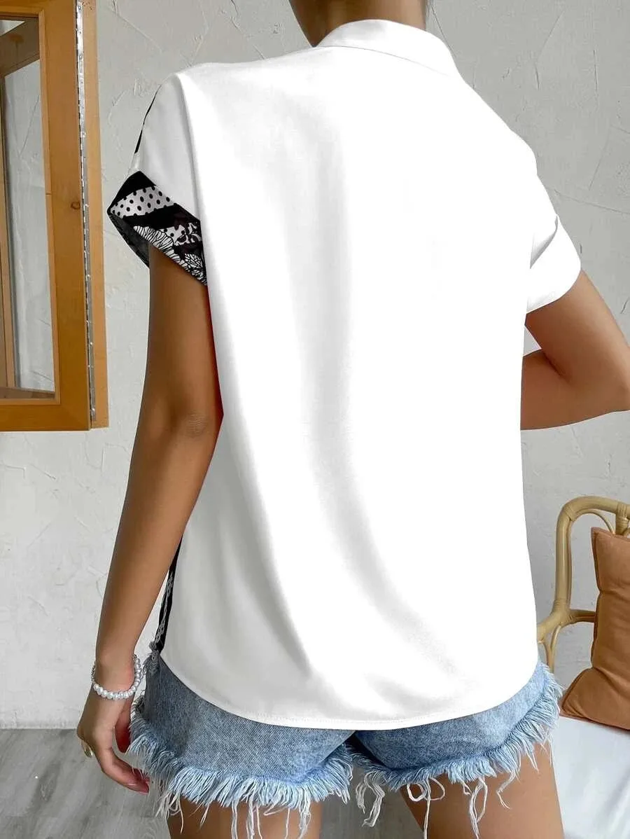 Women's Racerback Tank Tops Short Sleeve Blouses Elegant Stripe display picture 8