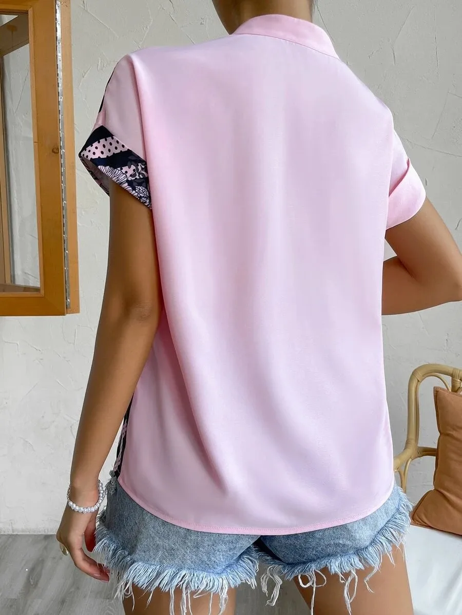 Women's Racerback Tank Tops Short Sleeve Blouses Elegant Stripe display picture 12