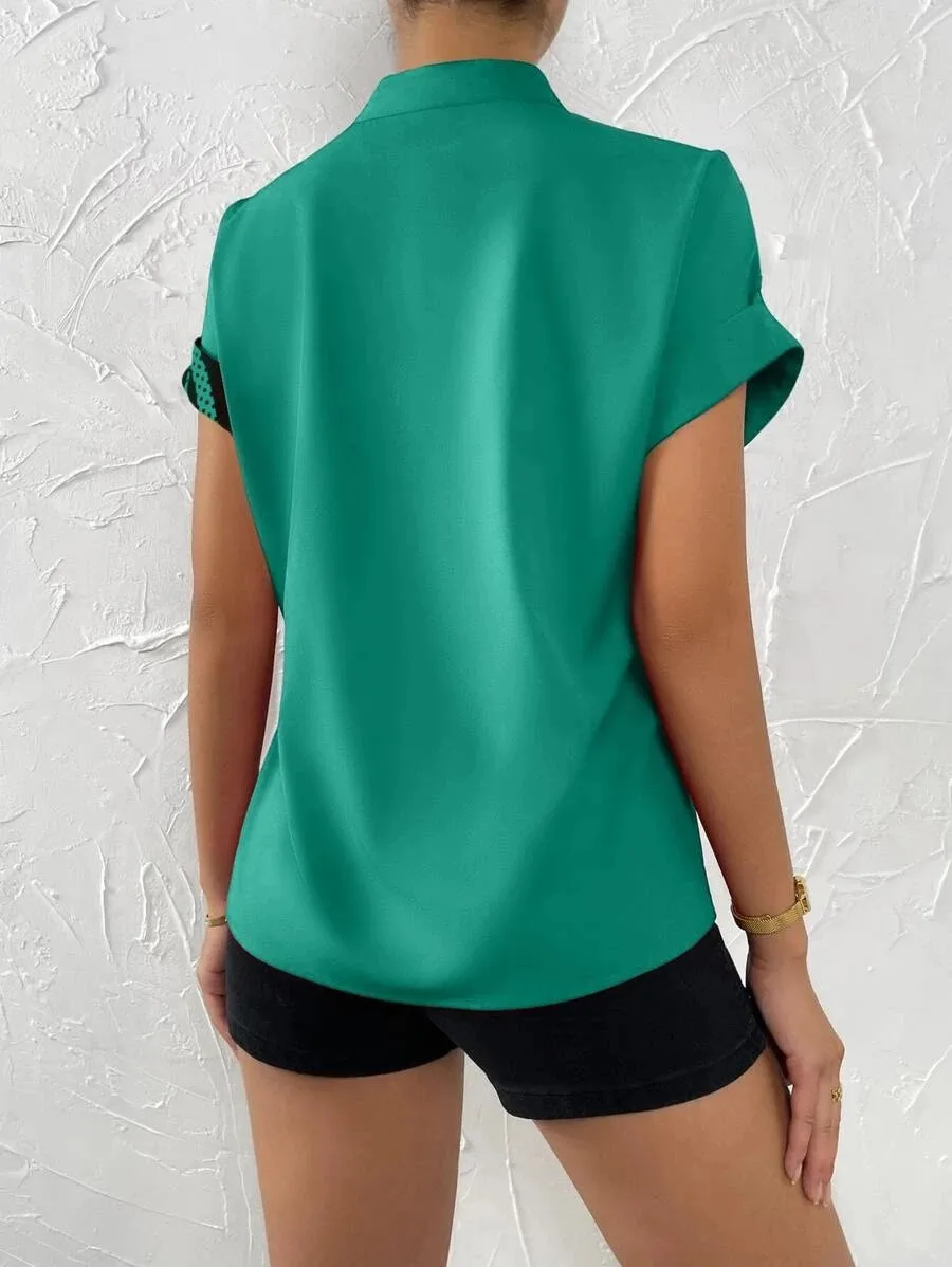 Women's Racerback Tank Tops Short Sleeve Blouses Elegant Stripe display picture 17