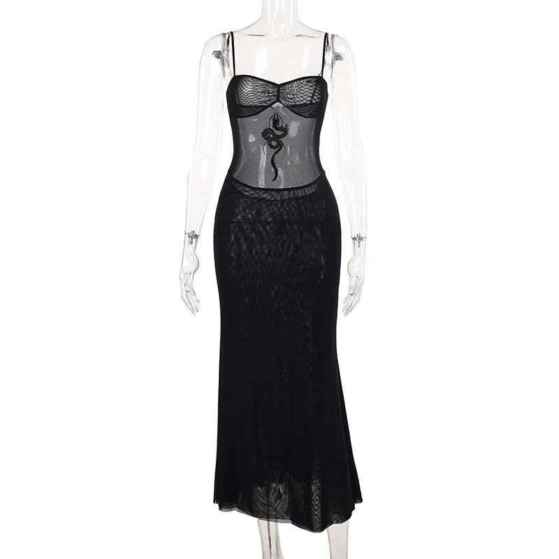 Women's Strap Dress Sexy Boat Neck Sleeveless Solid Color Maxi Long Dress Party Bar display picture 12