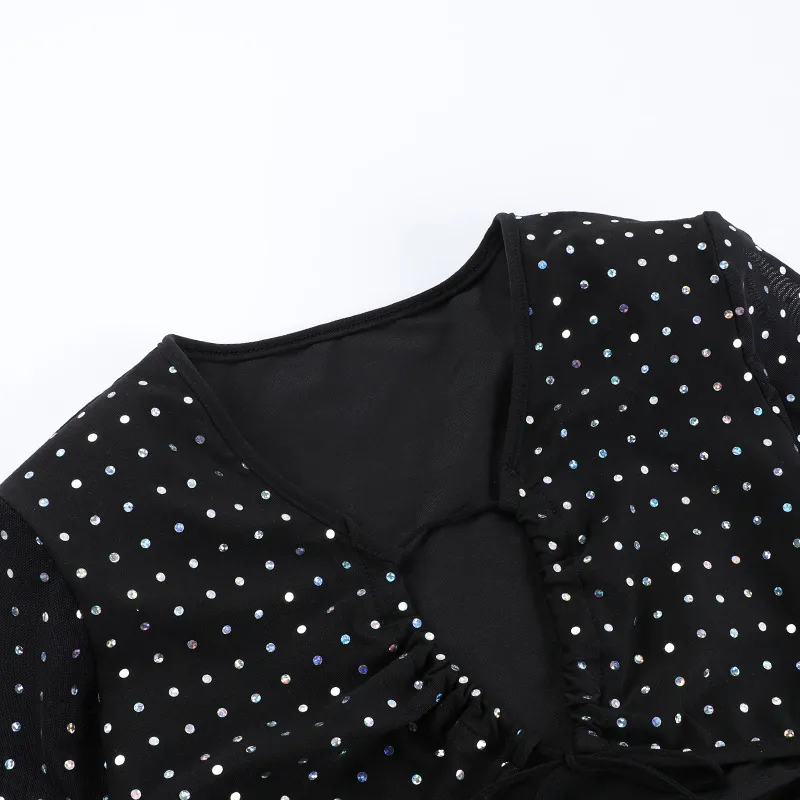 Women's Sheath Dress Sexy V Neck Long Sleeve Solid Color Above Knee Party Bar display picture 8