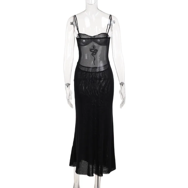 Women's Strap Dress Sexy Boat Neck Sleeveless Solid Color Maxi Long Dress Party Bar display picture 14