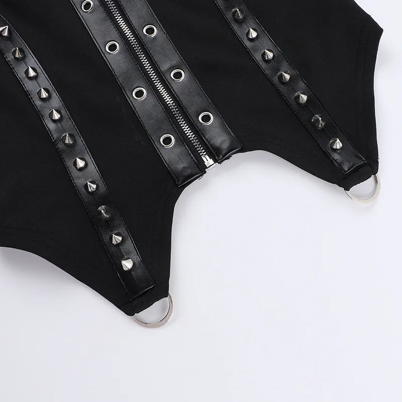 Women's Halter Crisscross Tank Tank Tops Punk Solid Color display picture 15