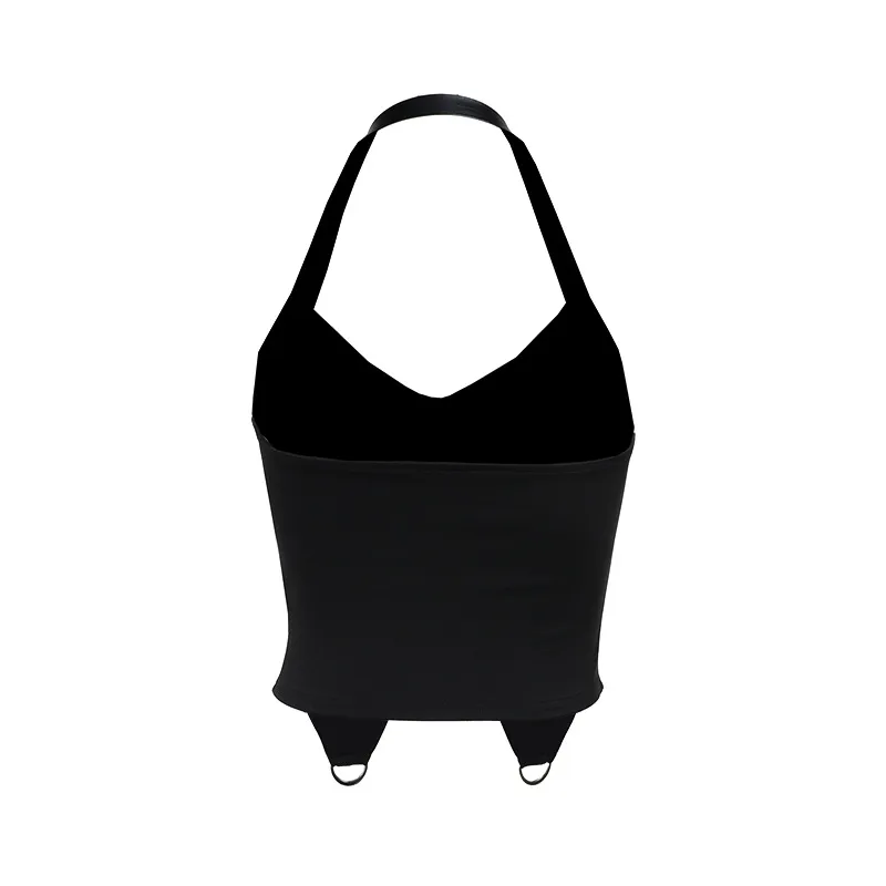 Women's Halter Crisscross Tank Tank Tops Punk Solid Color display picture 21