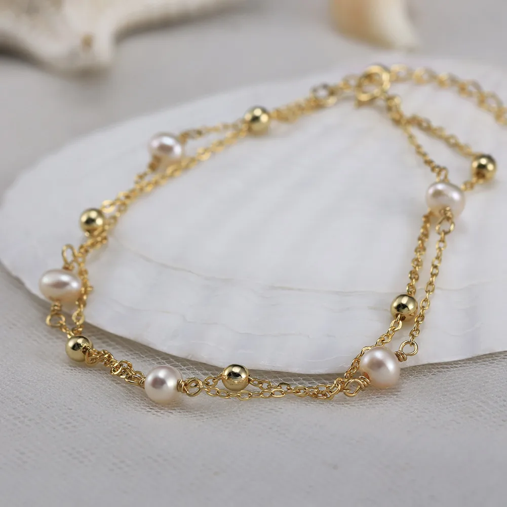 925 Sterling Silver Freshwater Pearl Bracelets Elegant display picture 4