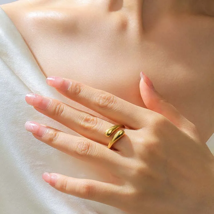 Simple Style Classic Style Solid Color 304 Stainless Steel 18K Gold Plated Rings In Bulk display picture 2