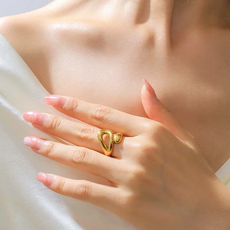 Simple Style Classic Style Solid Color 304 Stainless Steel 18K Gold Plated Rings In Bulk display picture 8