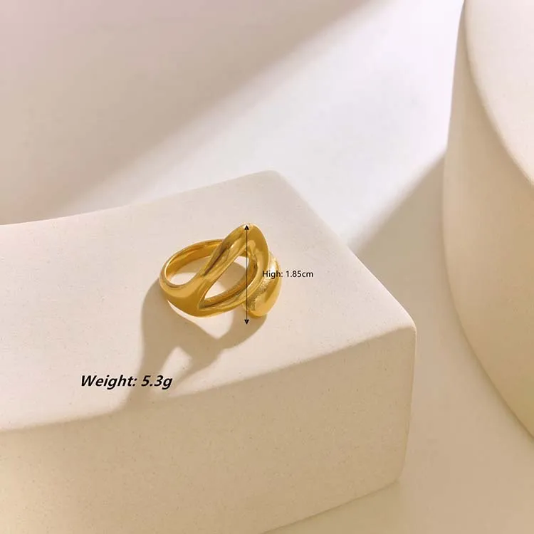 Simple Style Classic Style Solid Color 304 Stainless Steel 18K Gold Plated Rings In Bulk display picture 11
