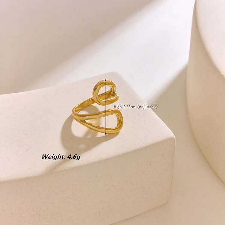 Simple Style Classic Style Solid Color 304 Stainless Steel 18K Gold Plated Rings In Bulk display picture 15