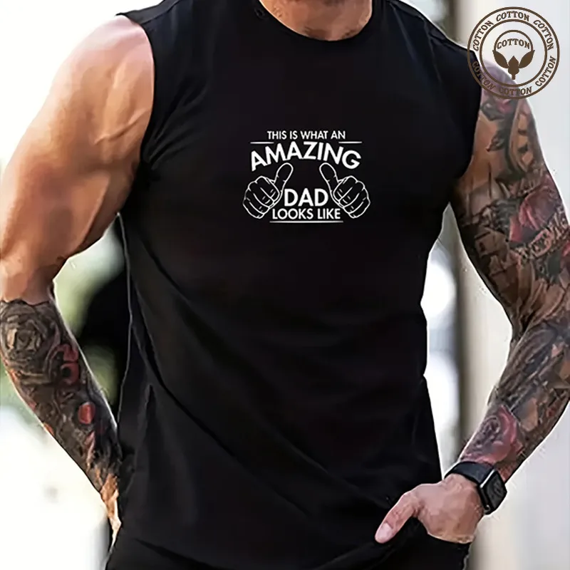Men's Letter Simple Style Round Neck Sleeveless Regular Fit Men's Tops display picture 7