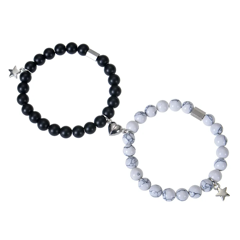 Handmade Romantic Star Heart Shape Natural Stone Bracelets In Bulk display picture 7