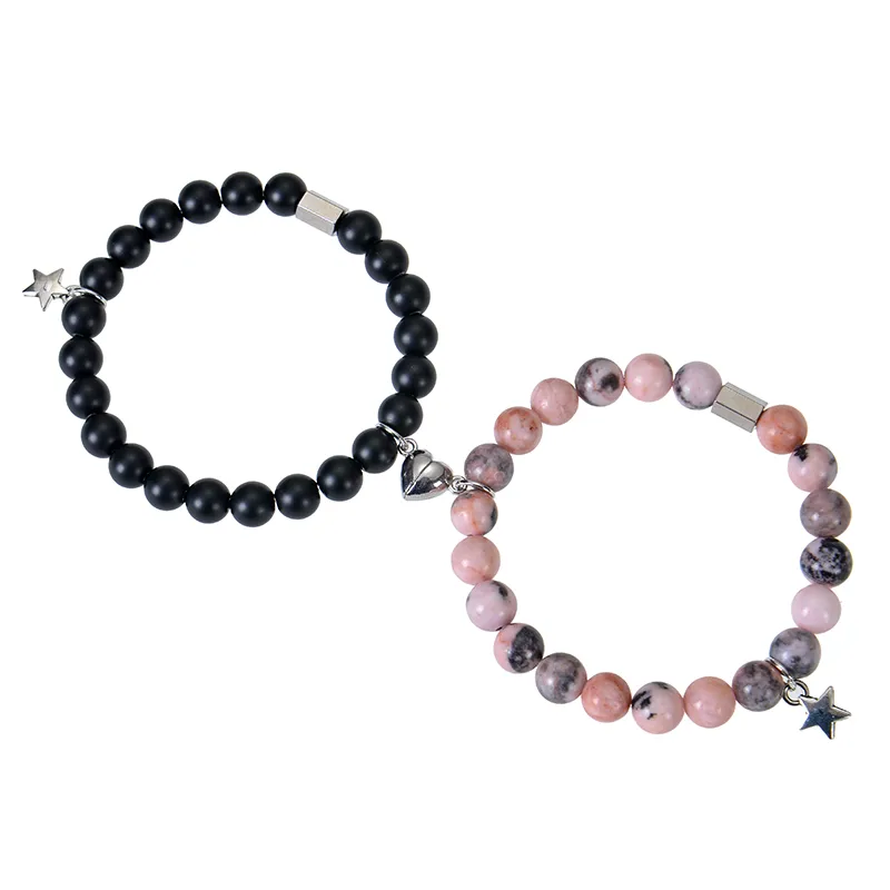 Handmade Romantic Star Heart Shape Natural Stone Bracelets In Bulk display picture 8
