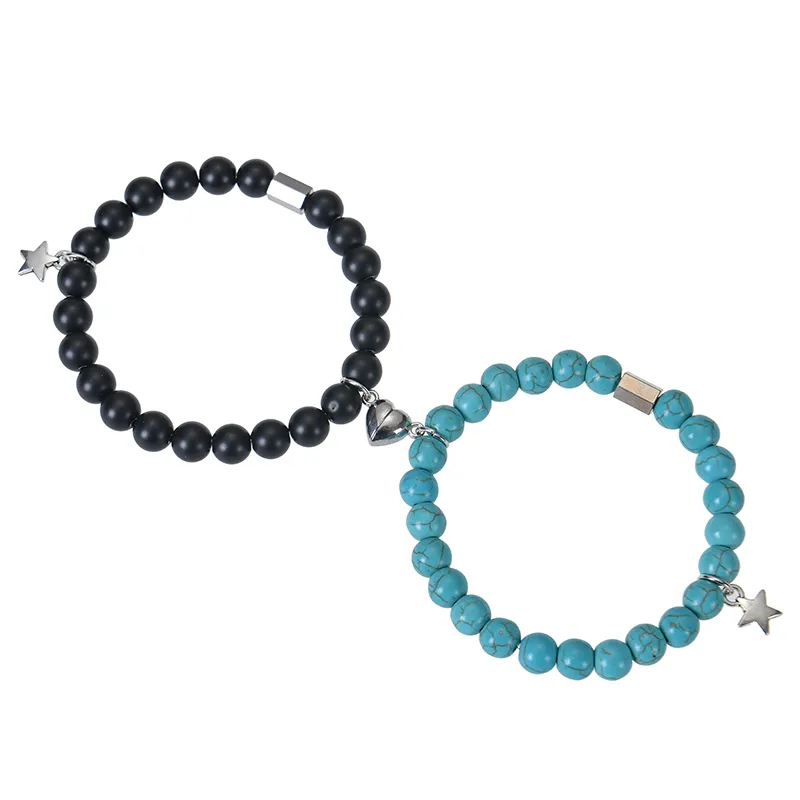 Handmade Romantic Star Heart Shape Natural Stone Bracelets In Bulk display picture 9