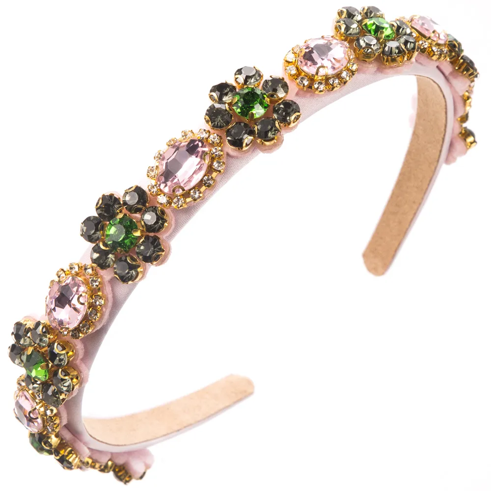 Women's Casual Vacation Classic Style Color Block Alloy Glass Inlay Glass Hair Band display picture 10