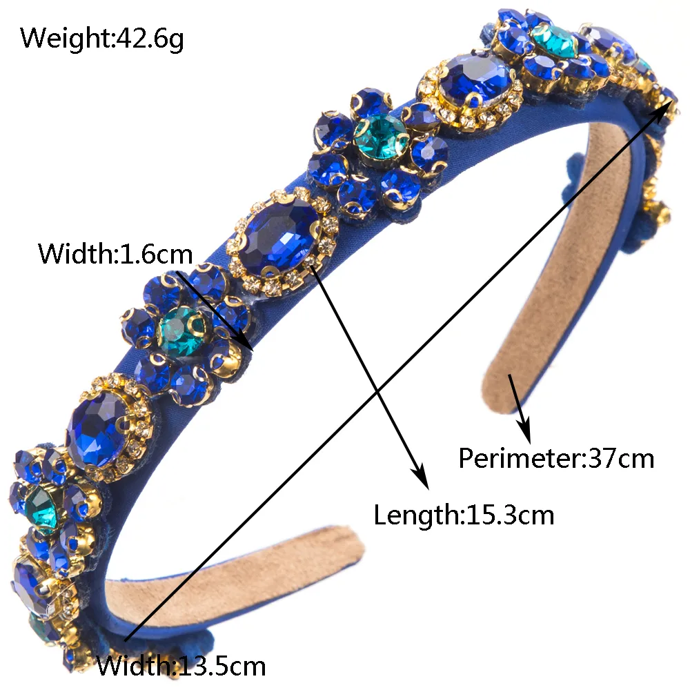 Women's Casual Vacation Classic Style Color Block Alloy Glass Inlay Glass Hair Band display picture 1