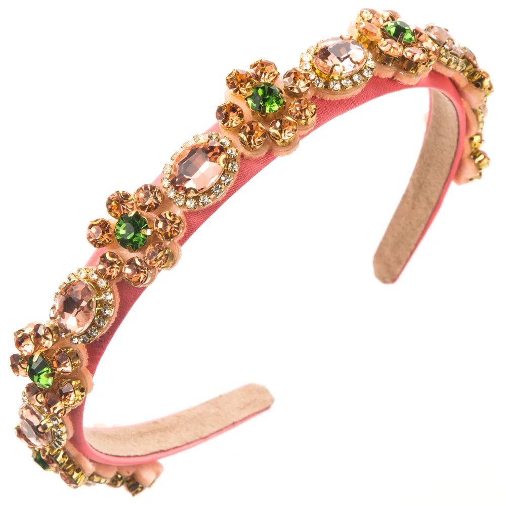 Women's Casual Vacation Classic Style Color Block Alloy Glass Inlay Glass Hair Band display picture 6